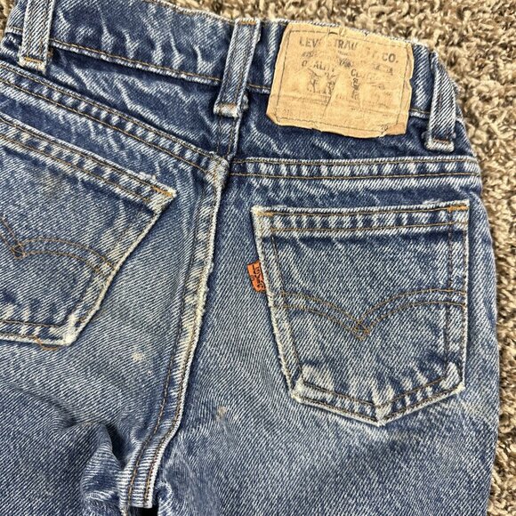 Vintage Little Levi’s 219 Orange Tab Denim Jeans Toddler Slim Sz 7 Made In USA - Picture 3 of 11